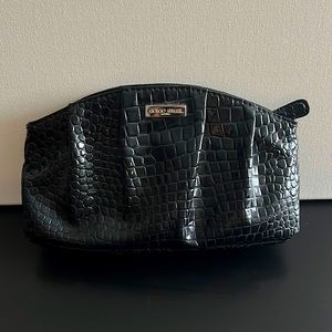 Giorgio Armani black faux leather clutch
